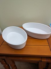 Pair Of Baking/Serving Dishes In White . Design By Zodiac