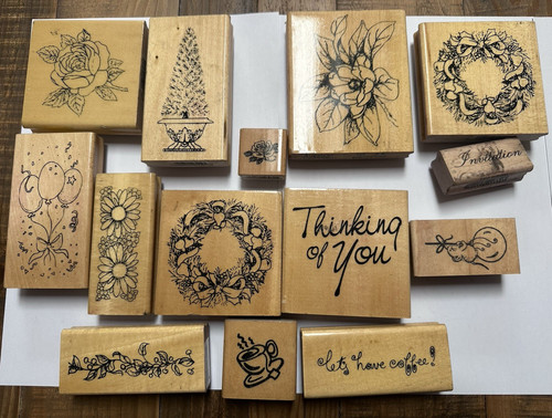 Lot wood mounted floral - of,