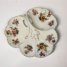 Trinity Petal Dish 11" NHP ENGLAND Exotic Flowers Multi Compartment Nibbles Dish