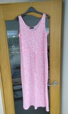 M&S Linen Mix Midaxi Dress M&s pink  Print Jersey Holiday Marks & Spencer