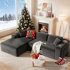 Stylish 108” Grey L-Shaped