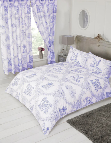 Toile jouy blue duvet cover - toile,