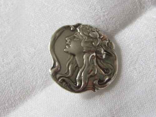 Button sterling silver - button,