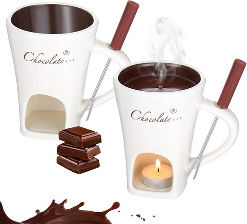 2pcs ceramic chocolate - ceramic, fondue