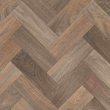 HERRINGBONE Cushion Floor VINYL FLOORING Brown Grey Kitchen Bathroom Toilet Lino