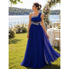 Navy Blue Chiffon Gown 10 |