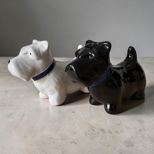 Vintage scottie dog salt - salt, &