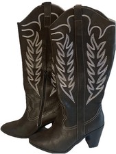 Arula Boots Womens Sz 11 Black Wide Width & Calf Tall Shaft Heeled Western