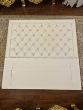 White Leather Headboard For Double Size Bed