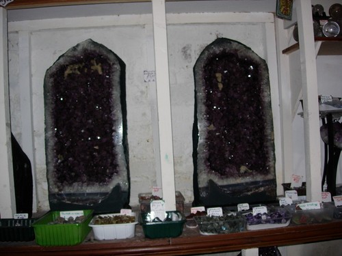 Amethyst geode large pair