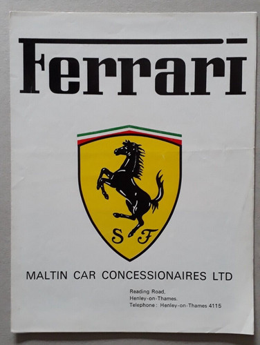 Ferrari range brochure 1976 - ferrari,