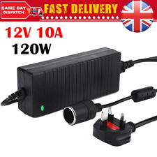 Mains To 12V 10A Power Supply AC to DC Adapter Car Cigarette Lighter Socket 240V