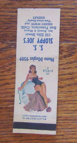 Pin girlie matchbook cover - pin-up,