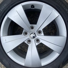 x1 single GENUINE SKODA SUPERB MK3 ALLOY WHEEL & TYRE 215 55 17 3V0601025A SPARE