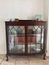 Early 20th Century Bow-Front Astragal Glazed Mahogany Display Cabinet. Delivery