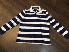 Crew Clothing Company Mens Striped Rugby Shirt XXL Blue and White