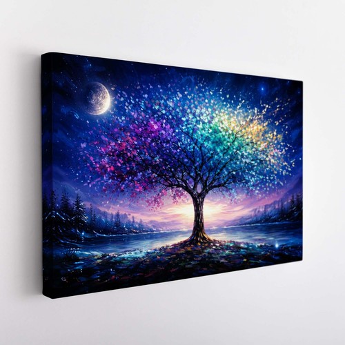 Moonlight tree canvas wall - tree,