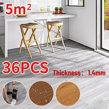 36PCS 5 m² Floor Planks Tiles Grey Oak Self Adhesive Wood Effect Vinyl Flooring