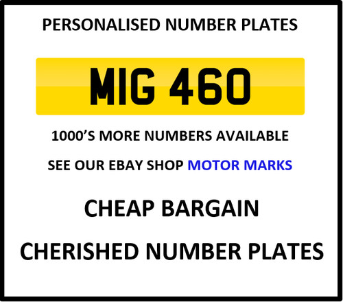 Mig 460 cherished - mig, plate