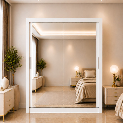 Maple full mirror sliding door - maple,