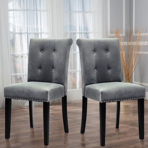 Set velvet dining chairs - velvet,
