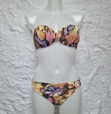 Maryan Mehlhorn strapless floral and paisley print bikini. 10 B & 12
