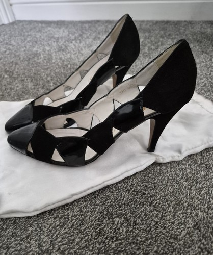 Vintage black suede patent - black,