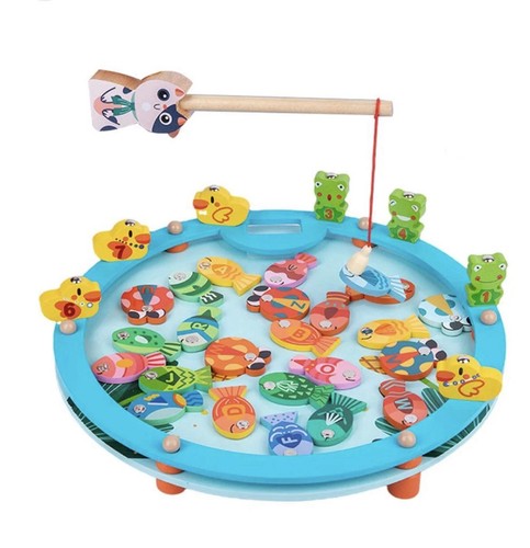 Wooden fishing pond game - ,
