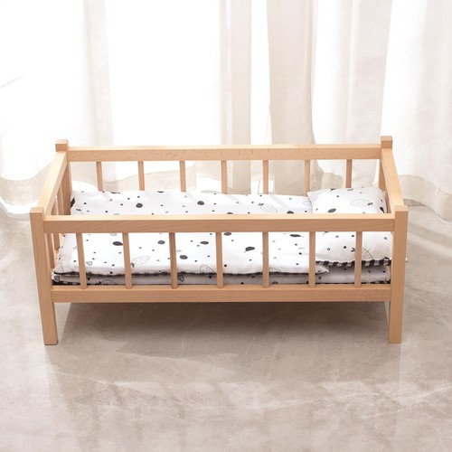 Wooden baby doll crib - doll, cot