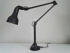 Mek Elek lamp. Large 3 arm floor/bench lamp. Black. 1940s industrial.