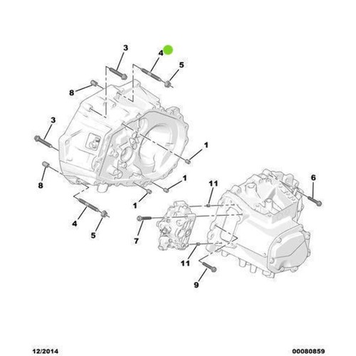 Genuine gear box housing - gear-box, stud