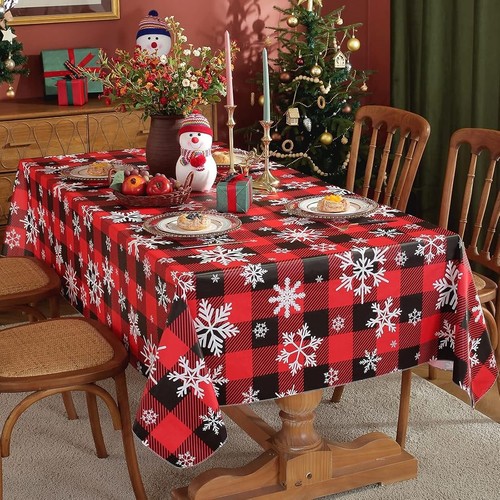 Vinyl christmas tablecloth - vinyl,