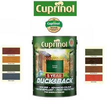 Cuprinol 5 Year Ducksback Garden Shed  Fence Paint 5L All Colours Available