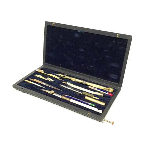 Antique cased draughtsman - cased, draughtsman's