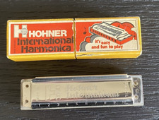 Vintage Hohner International Harmonica Key of C w/ Box, Made in Brazil