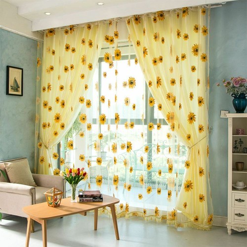 Sunflower pattern net curtain - pattern,