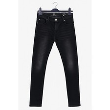 Crosshatch Black Label Men’s Skinny Fit Jeans 30S Emaciated Distressed Black 