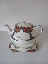 1920s CROWN DUCAL ORANGE TREE TEAPOT & STAND EXCELLENT CONDITION, UK ONLY