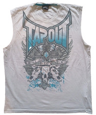 VTG Y2K TAPOUT Mens XXL Vest Tank Top MMA BJJ  UFC White Will To Win