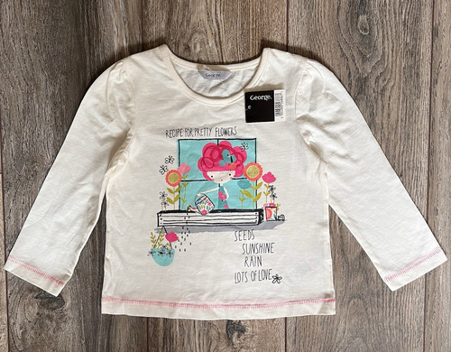 George girls white long sleeve - george,