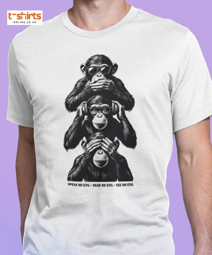 Three wise monkeys shirt - monkeys, |