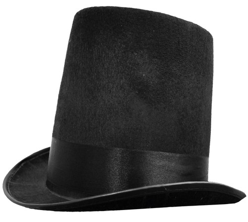 Black felt stovepipe top - black,