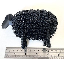 Black Twisted Metal Wiggle Wire Art Sheep statue ornament farm animal sculpture