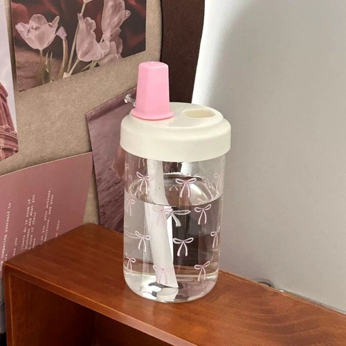500ml straw cup bowknot - cup,