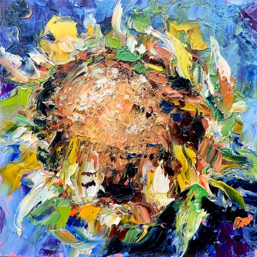 Original art impasto oil - art,