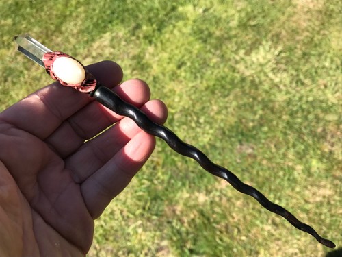 Rosewood crystal wand 19 - ,