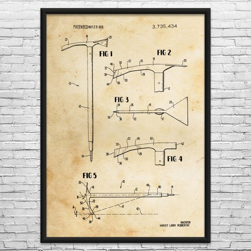 Ice axe patent wall art - patent,