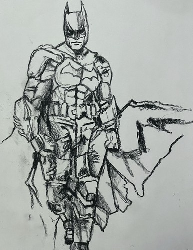 Batman portrait drawing - batman, in