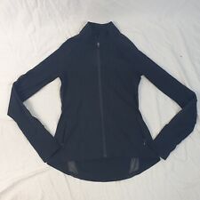 Sweaty Betty Black Running Jacket Zip Up Size UK Small Thumb Holes Sheer