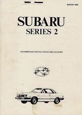 Subaru 1600 Specifications 1980 UK Market Foldout Brochure DL GLF GFT 4WD MV